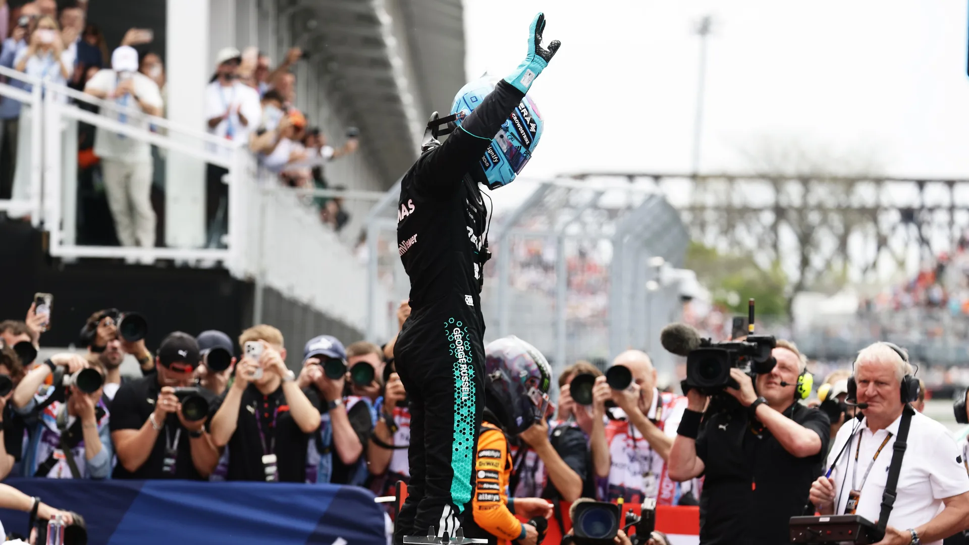 Russell fends off Norris to win tense Canada Sprint after clash